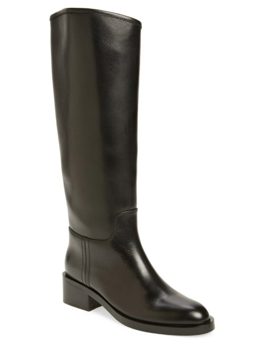 Jeffrey Campbell Reining Women's Leather Knee High Riding Boots Black Size 8.5